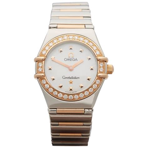 ladies omega watch with diamonds|omega constellation diamond bezel.